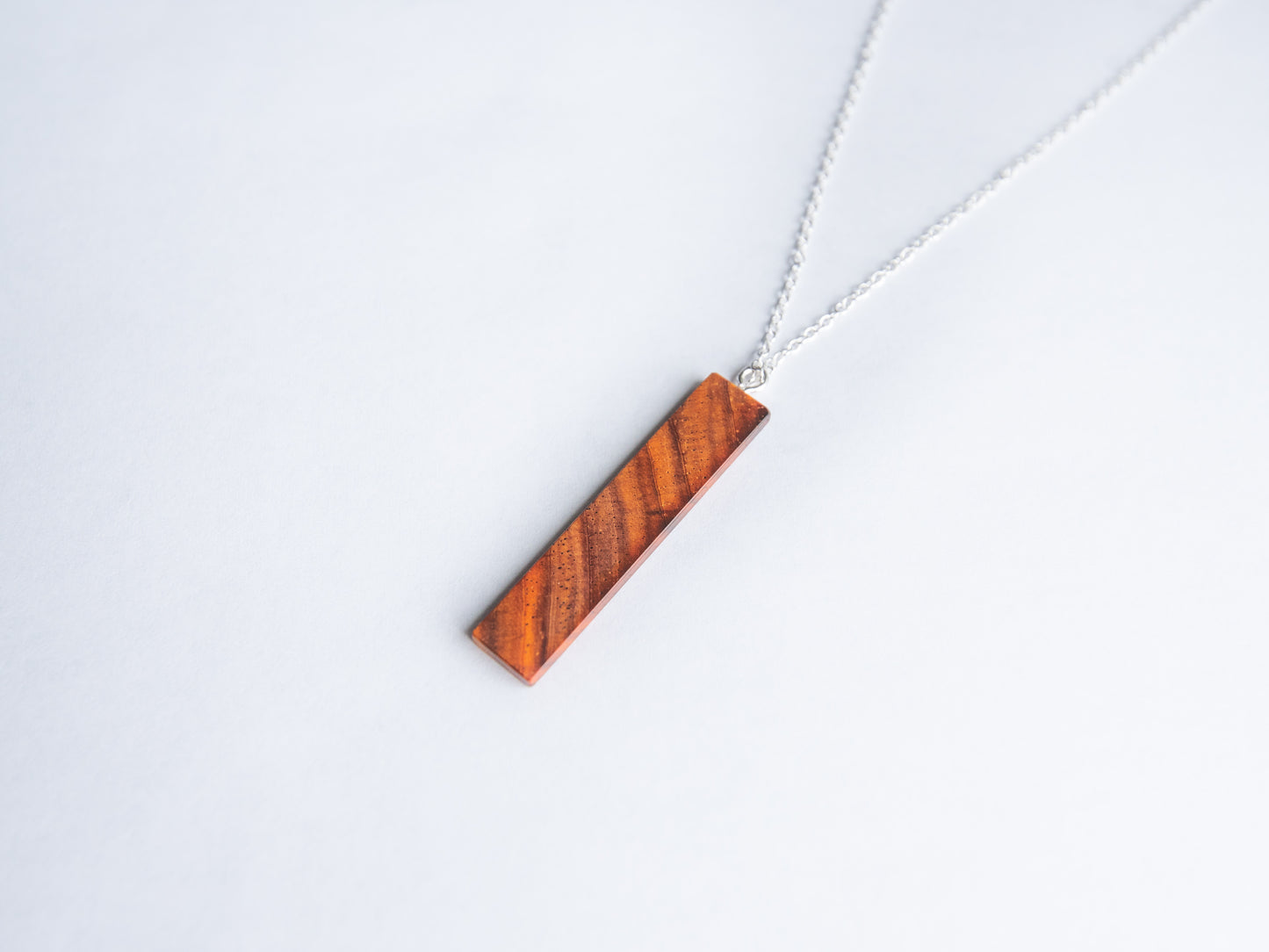 Wooden Necklace with .925 Silver Chain