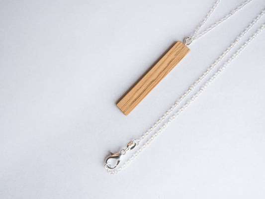 Wooden Necklace with .925 Silver Chain